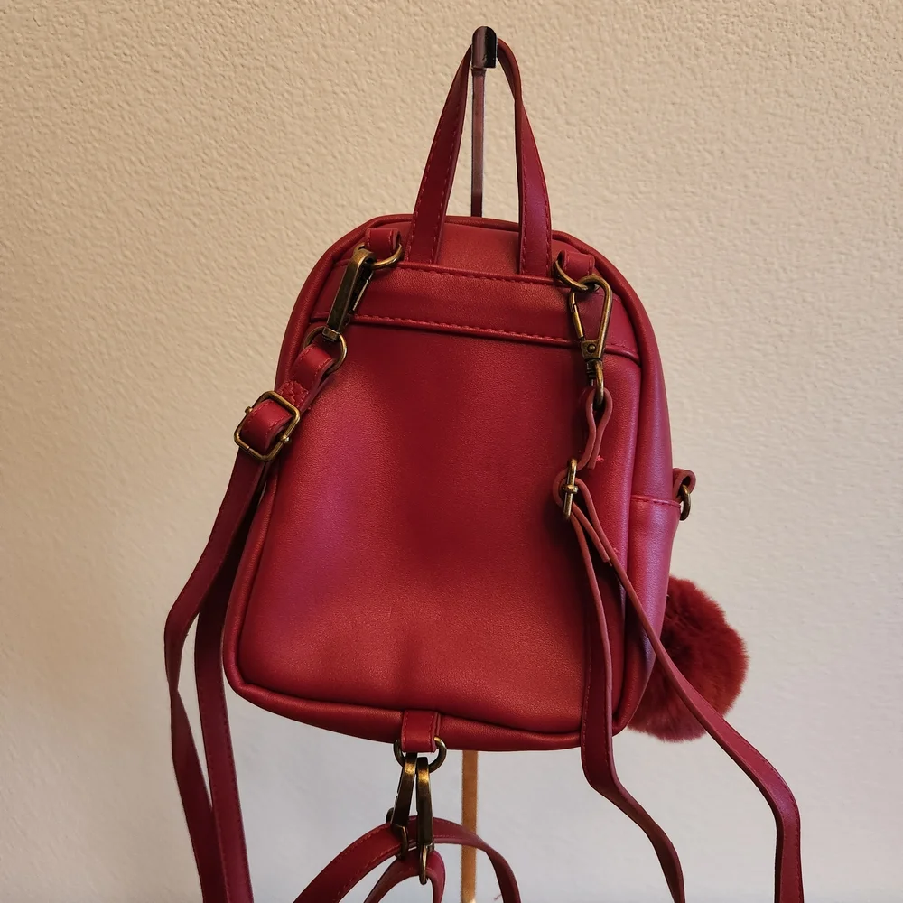 Harry Potter Red Faux Leather Backpack with Gold Griffindor Crest